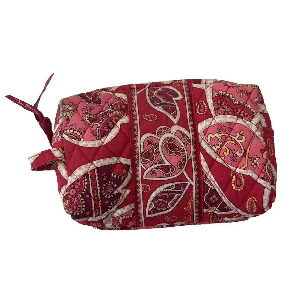 Vera Bradley Makeup Pouch Red Paisley Zipper